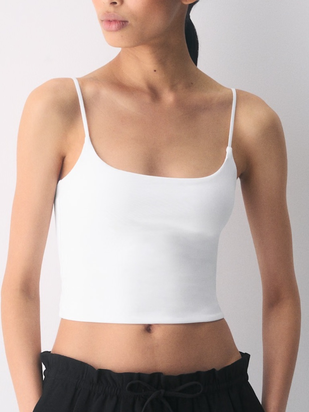 TNA White Spaghetti Strap Cropped Camisole